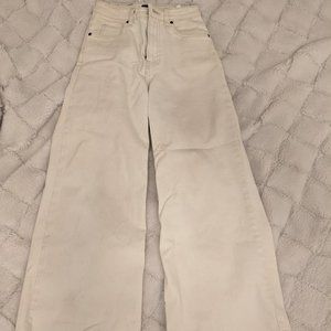 cream wide leg jeans